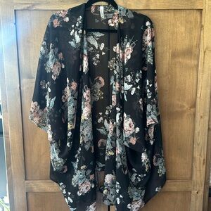 Emerald plus size kimono floral